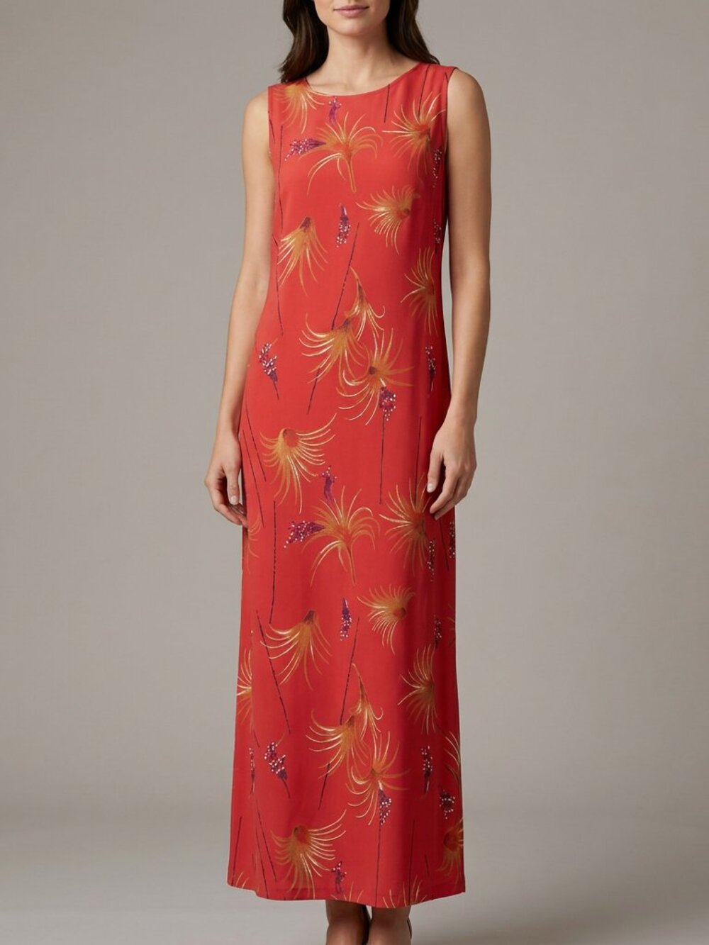 Dressing Clio Tropical Floral Maxi Dress L Coastal Cruise Resort Lagenlook USA